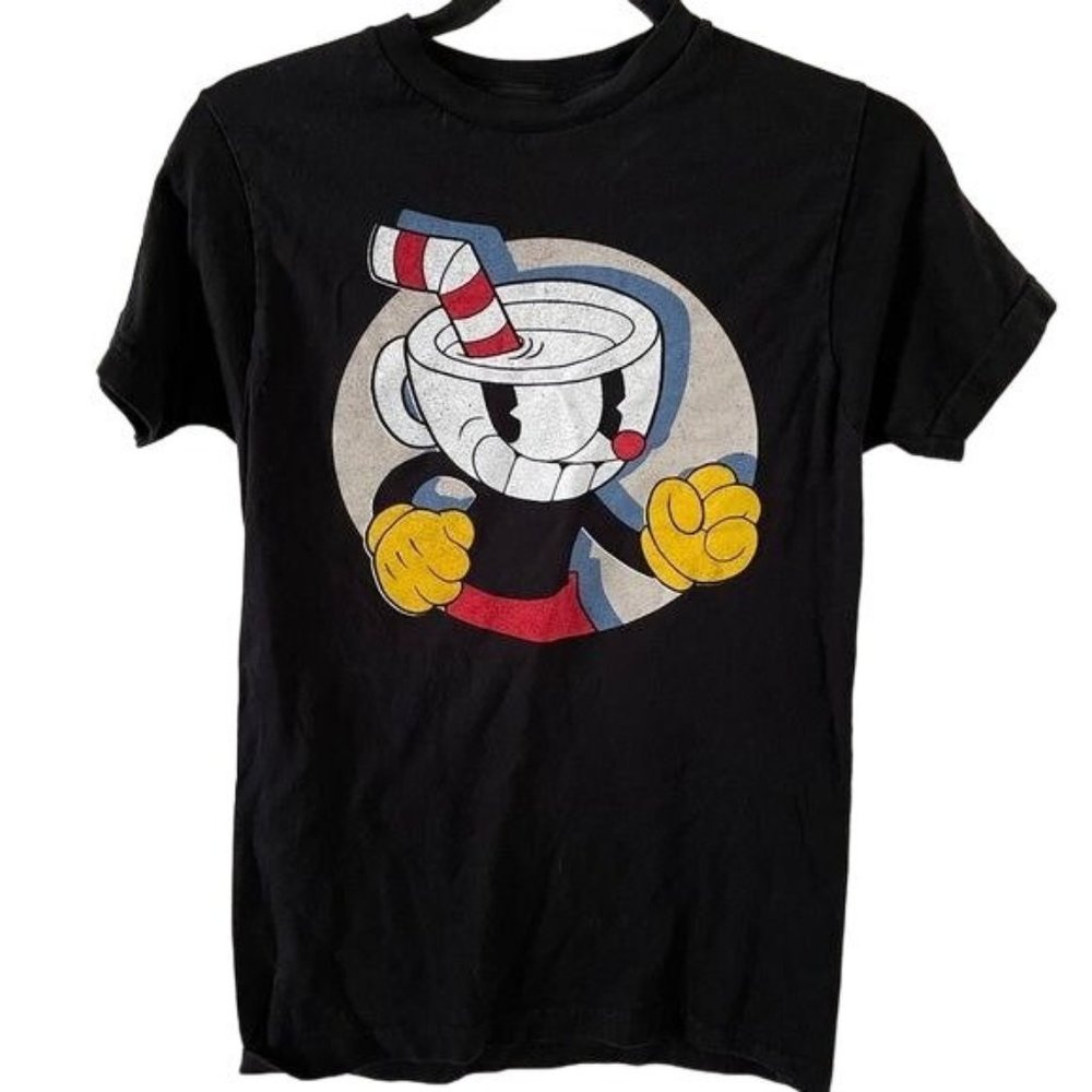 Cuphead Black Graphic Tee, T-shirt, Women’s XS